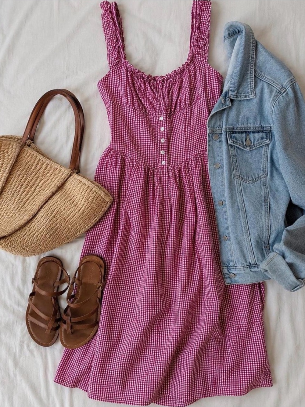 Gingham Red Checkered Milkmaid Dress